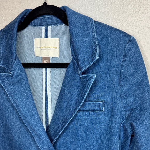 NWT Pilcro and the Letterpress by Anthropologie Blue Double-Breasted 
Jacket - S - Picture 5 of 15